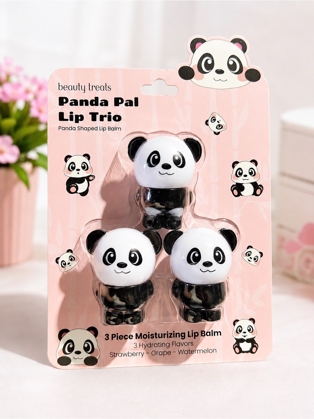 🐼 Beauty Treats Panda Pal Lip Trio 3 Piece Lip Balm Set NWT